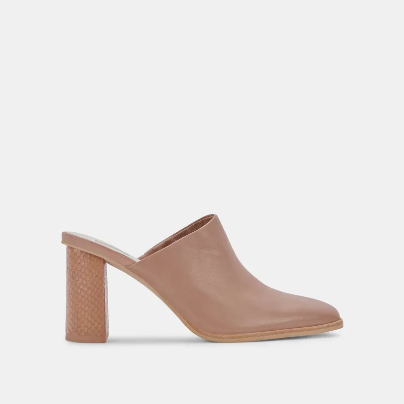 PAREZ MULES CAFE LEATHER sold by Dolce Vita