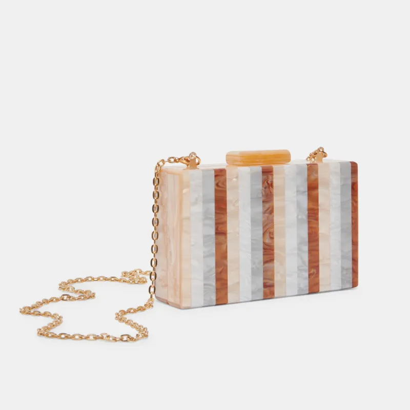 CORRIE CLUTCH TAUPE MULTI RESIN sold by Dolce Vita