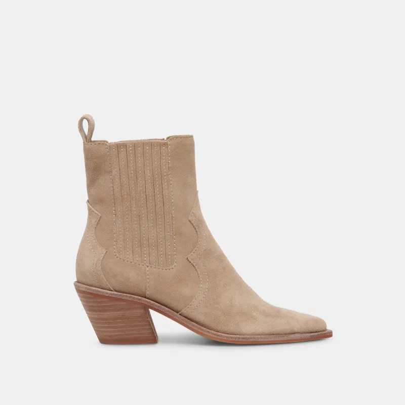 SENNA BOOTIES ALMOND SUEDE sold by Dolce Vita