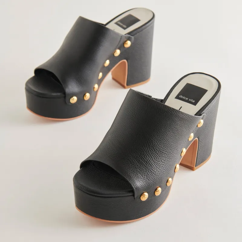EMOL HEELS BLACK LEATHER sold by Dolce Vita
