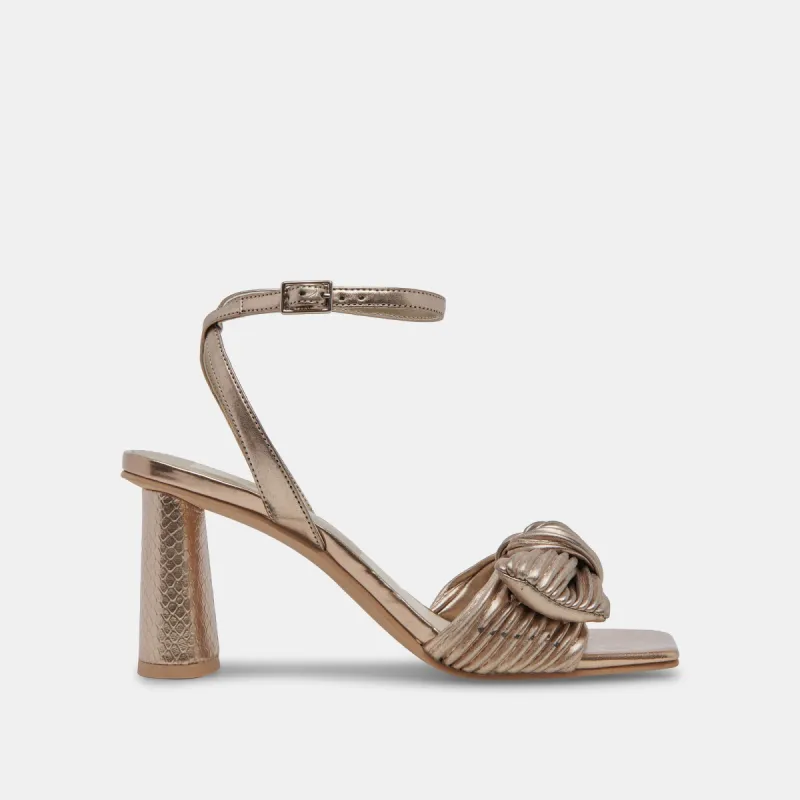 PELLIA HEELS CHAMPAGNE METALLIC STELLA sold by Dolce Vita