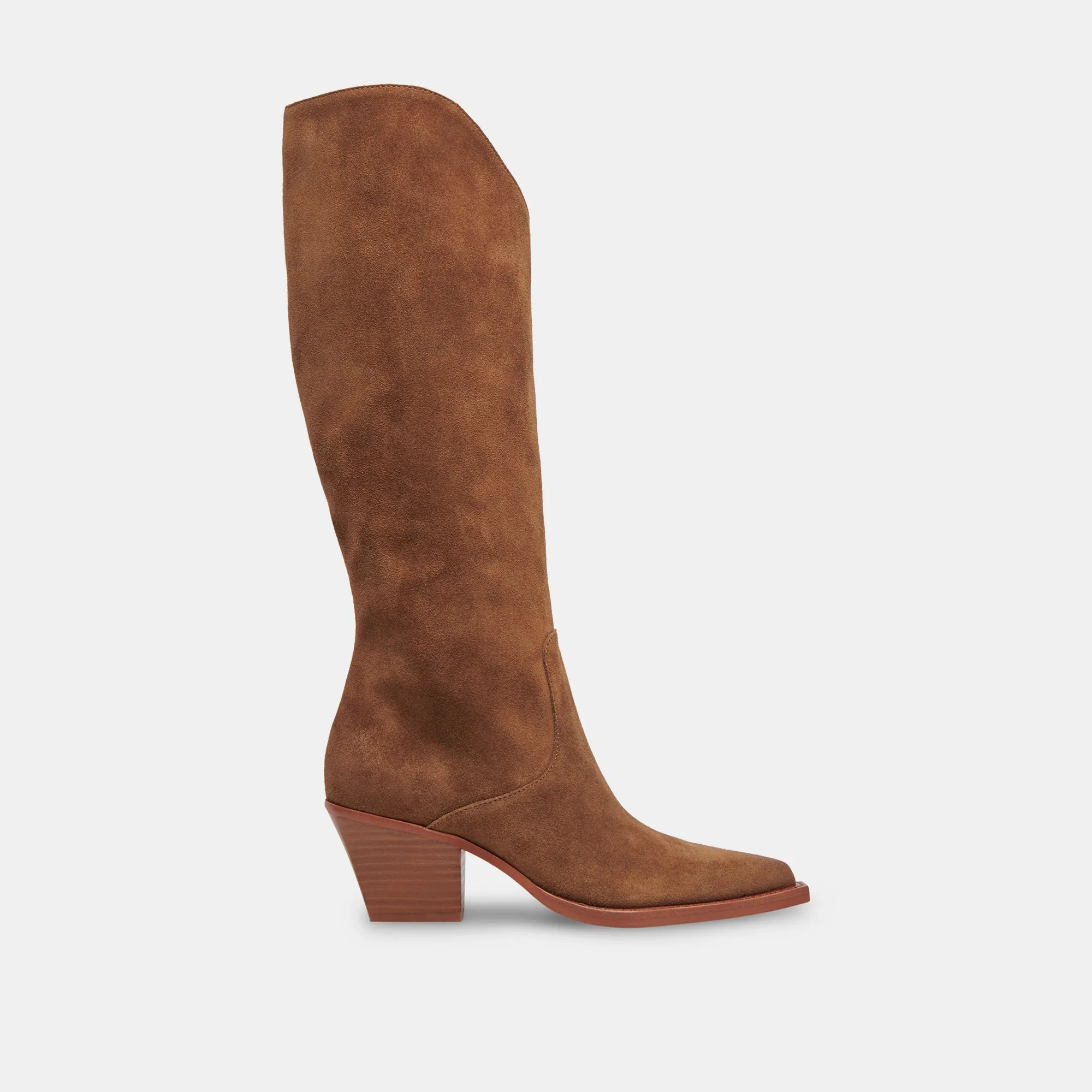 RAJ WIDE CALF BOOTS BROWN SUEDE sold by Dolce Vita