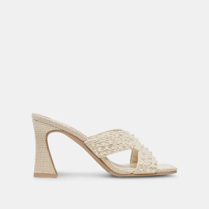 NITRO PEARL HEELS VANILLA RAFFIA sold by Dolce Vita