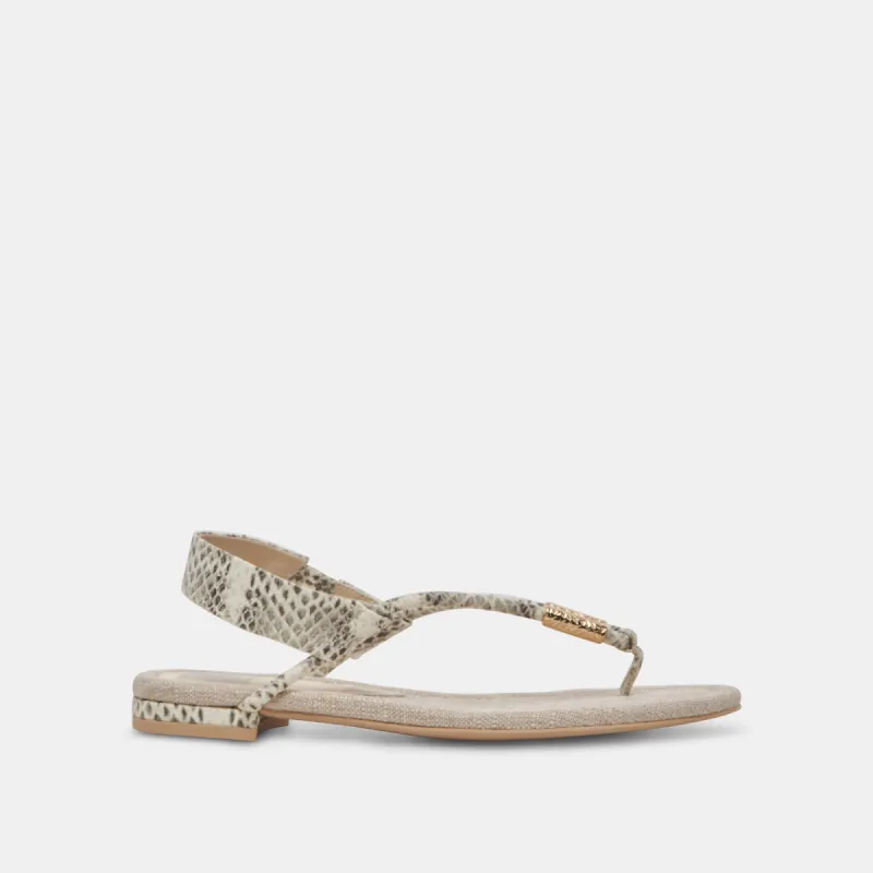 BACEY SANDALS GREY WHITE EMBOSSED STELLA sold by Dolce Vita