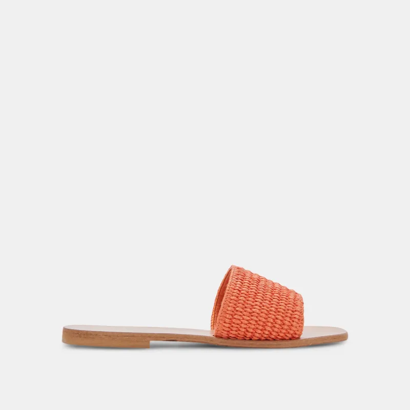 BELLE SANDALS ORANGE RAFFIA sold by Dolce Vita