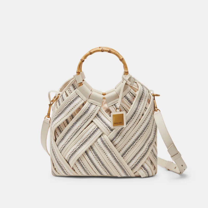 ELSIE HANDBAG IVORY WOVEN sold by Dolce Vita