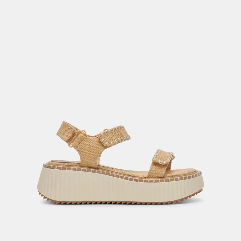 DEBRA SANDALS LT NATURAL RAFFIA sold by Dolce Vita
