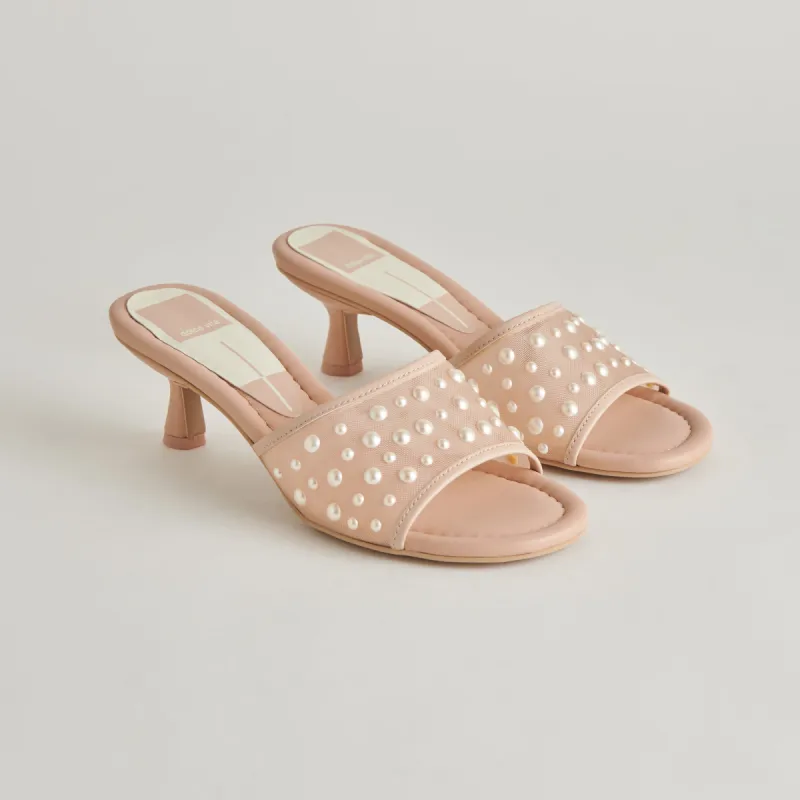MEEZA PEARL HEELS BLUSH MESH sold by Dolce Vita