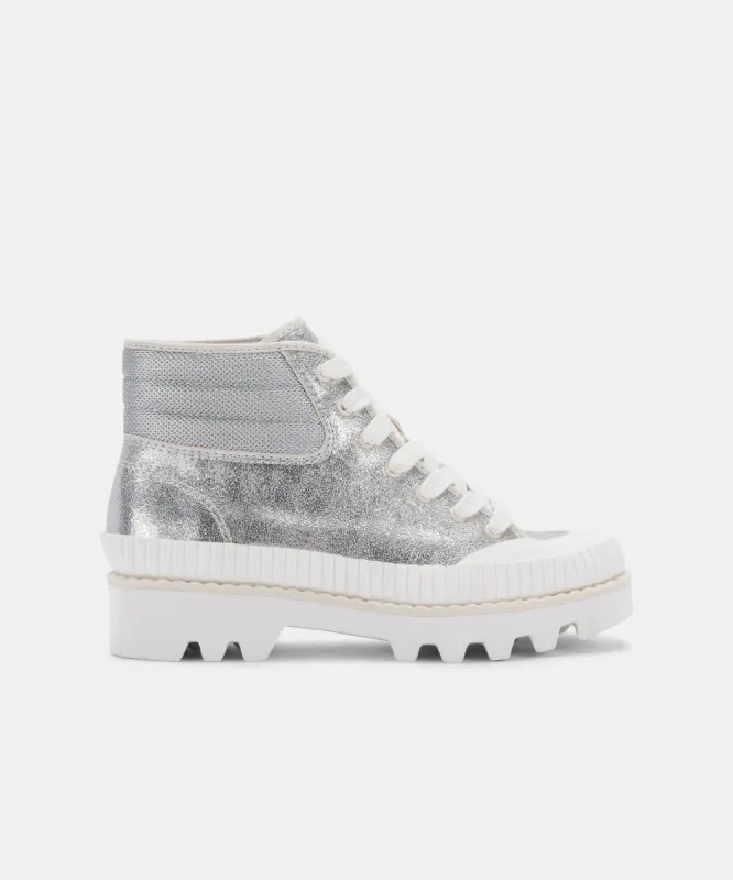 OCIANA SNEAKERS SILVER METALLIC SUEDE re:vita sold by Dolce Vita