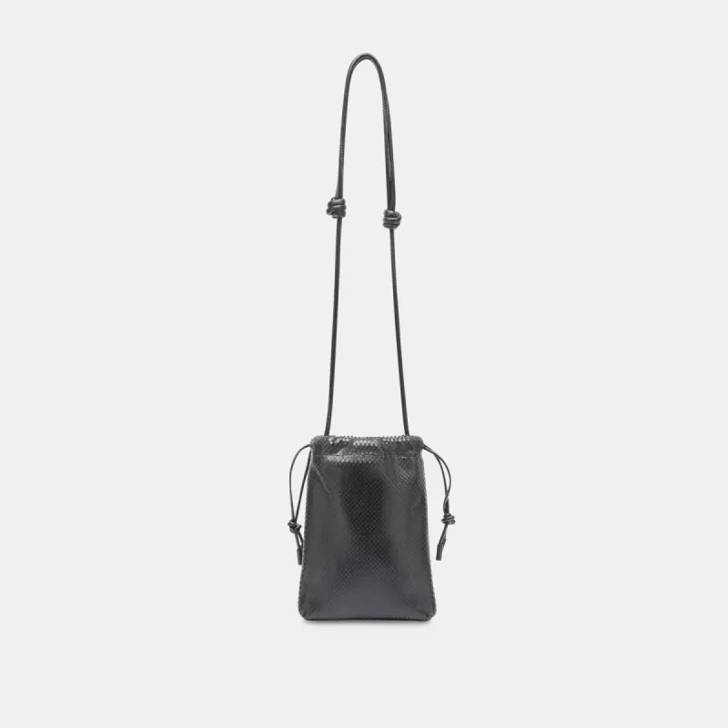 EVIE CROSSBODY POUCH BLACK SNAKE LEATHER sold by Dolce Vita
