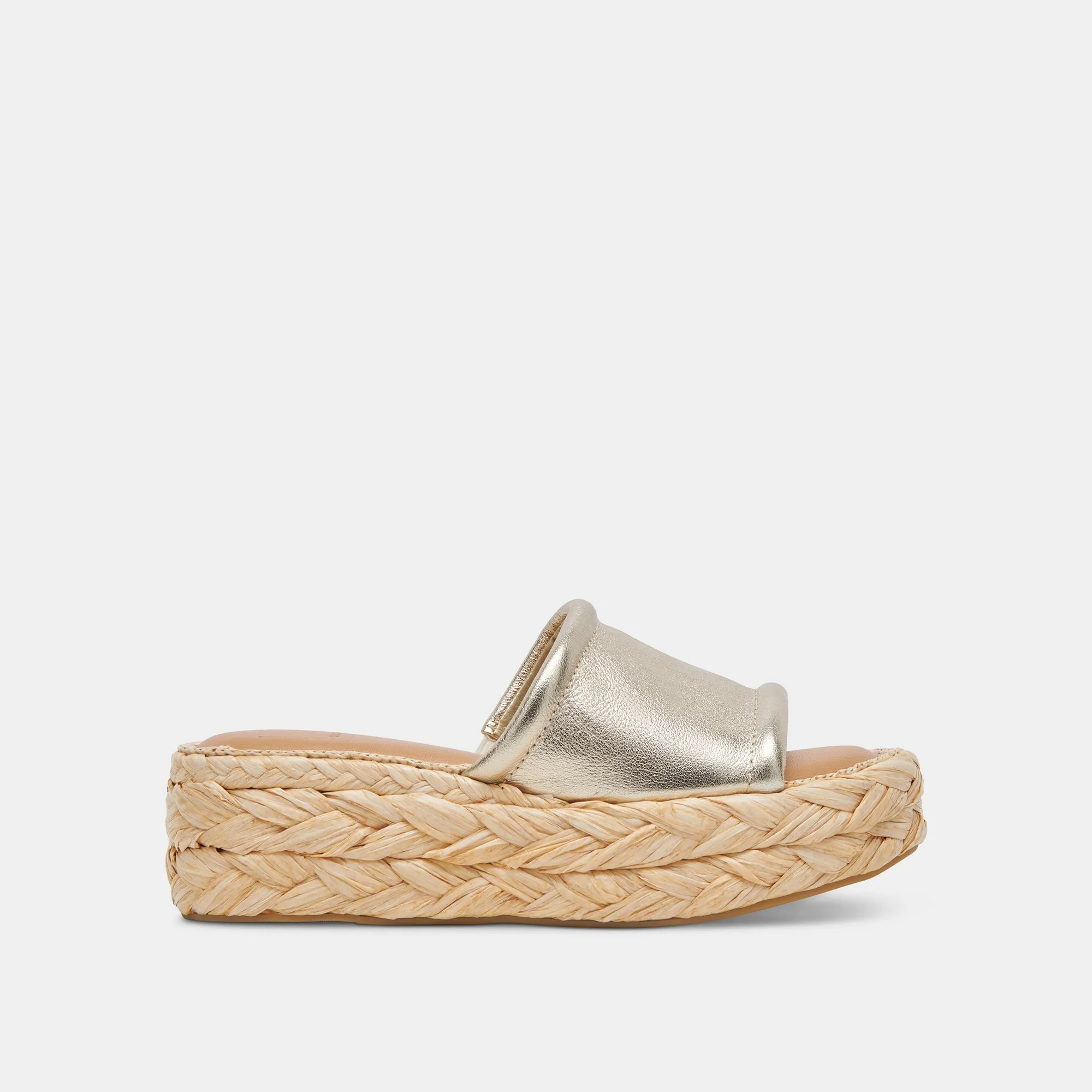 CHAVI WIDE SANDALS LIGHT GOLD METALLIC LEATHER sold by Dolce Vita