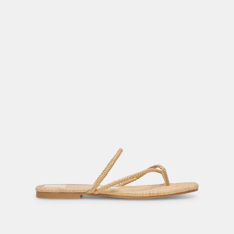LEANNA SANDALS LT NATURAL RAFFIA sold by Dolce Vita