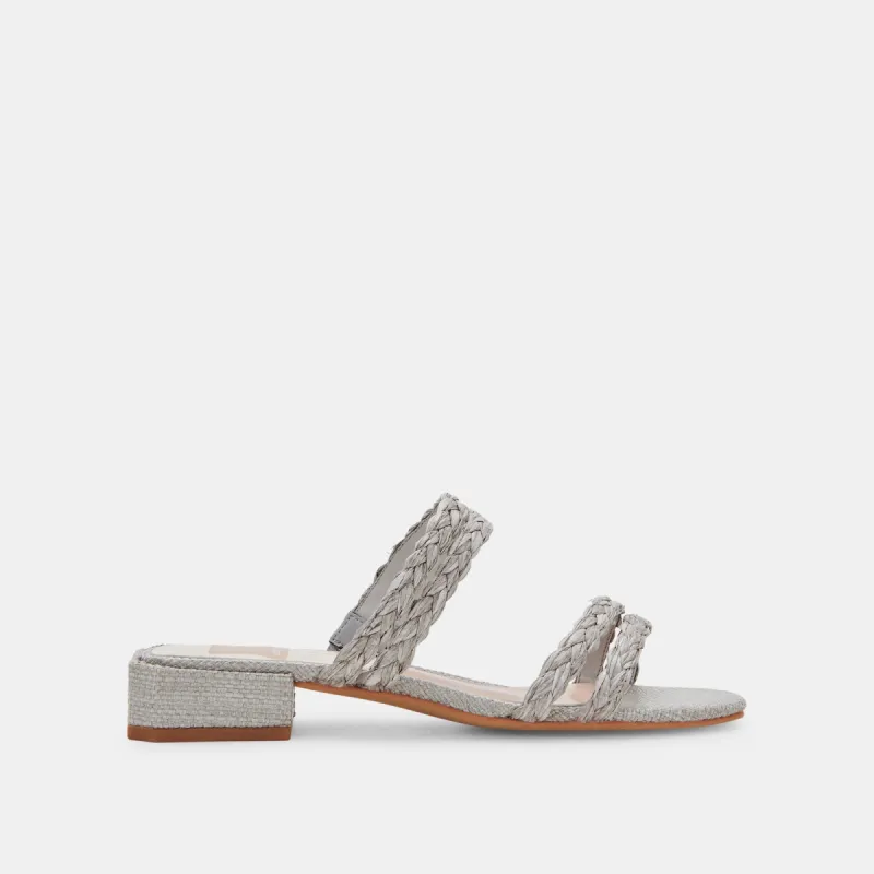 HAIZE RAFFIA SANDALS LIGHT GREY RAFFIA sold by Dolce Vita