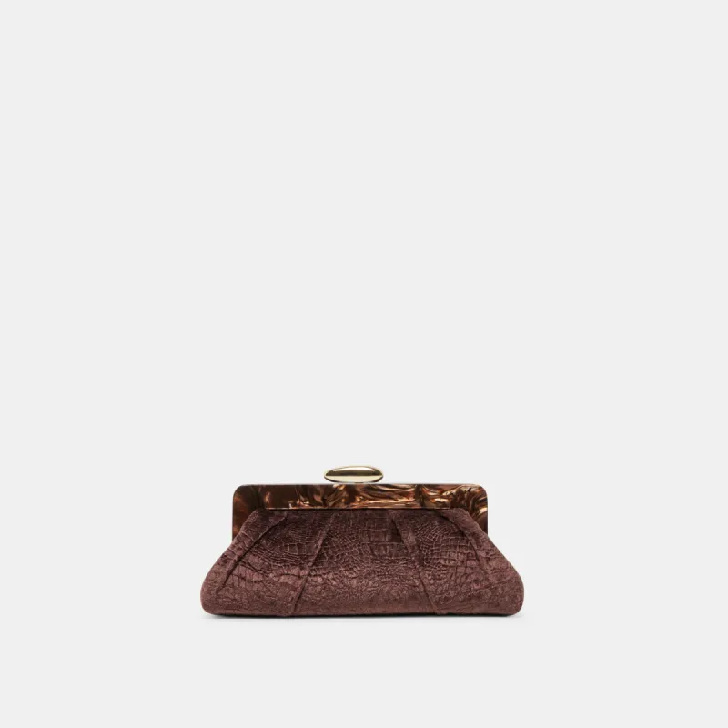 DANNY CLUTCH BROWN VELVET sold by Dolce Vita
