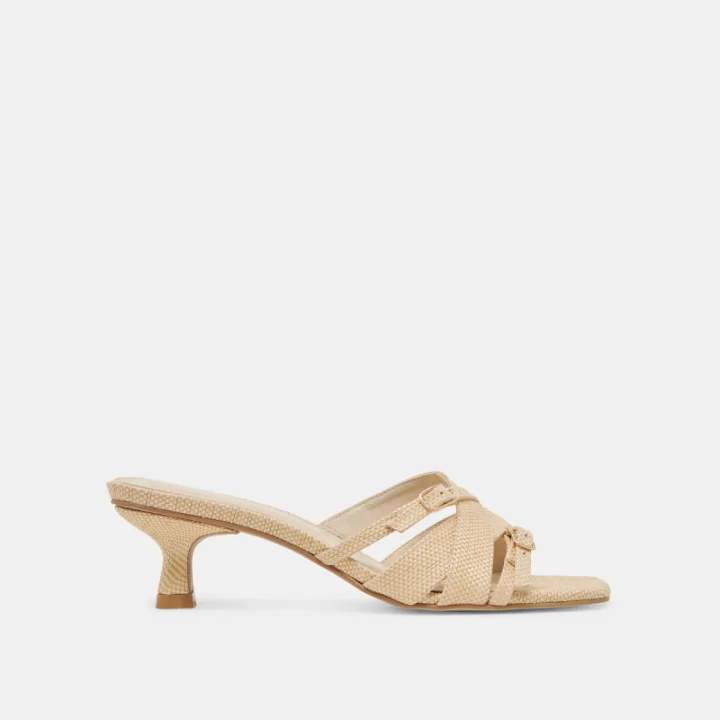 BRYANT HEELS NATURAL WOVEN RAFFIA sold by Dolce Vita