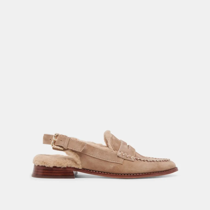 HARDI PLUSH LOAFERS MUSHROOM SUEDE sold by Dolce Vita