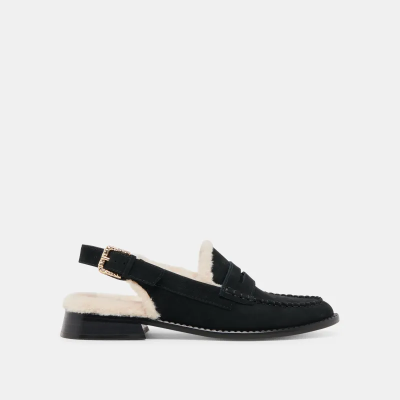 HARDI PLUSH LOAFERS BLACK NUBUCK sold by Dolce Vita