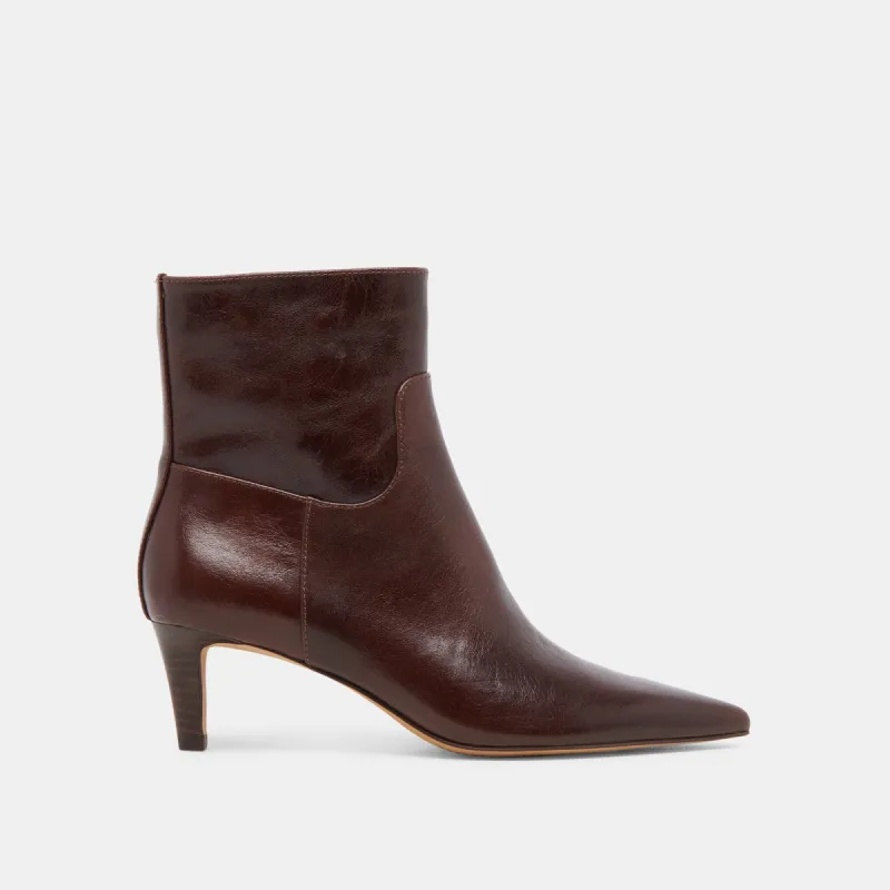 SONDRA BOOTIES MAHOGANY LEATHER sold by Dolce Vita