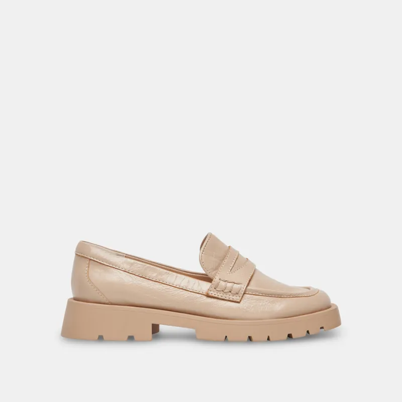 ELIAS WIDE FLATS SESAME CRINKLE PATENT - re:vita sold by Dolce Vita