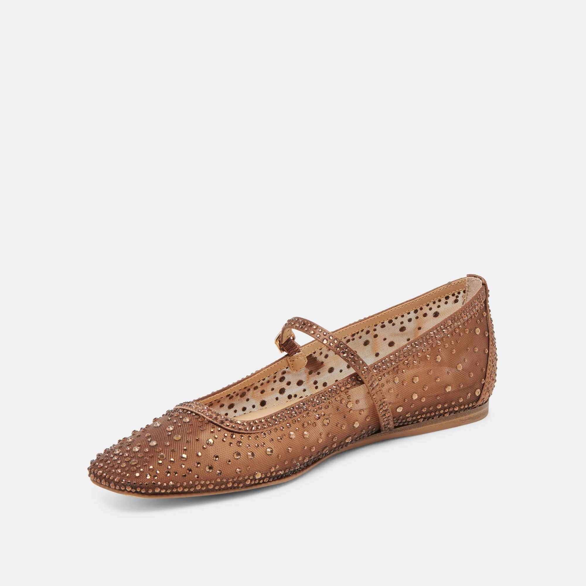 REYES CRYSTAL BALLET FLATS MID BROWN MESH sold by Dolce Vita product image thumbnail 4