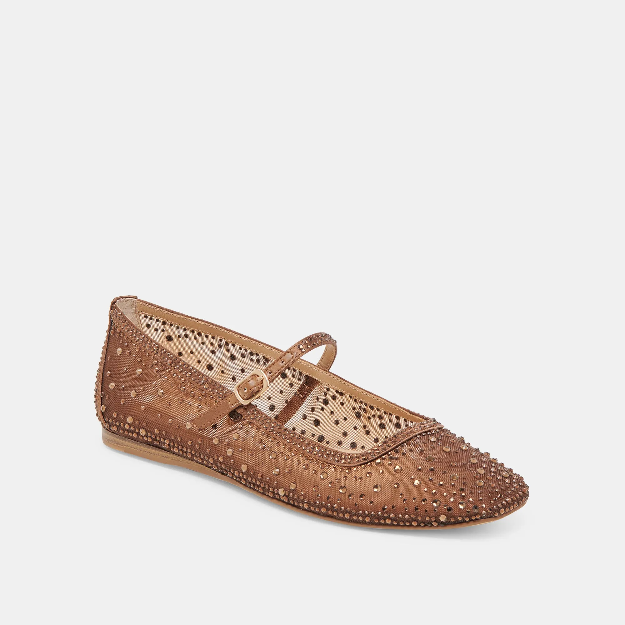 REYES CRYSTAL BALLET FLATS MID BROWN MESH sold by Dolce Vita product image thumbnail 2