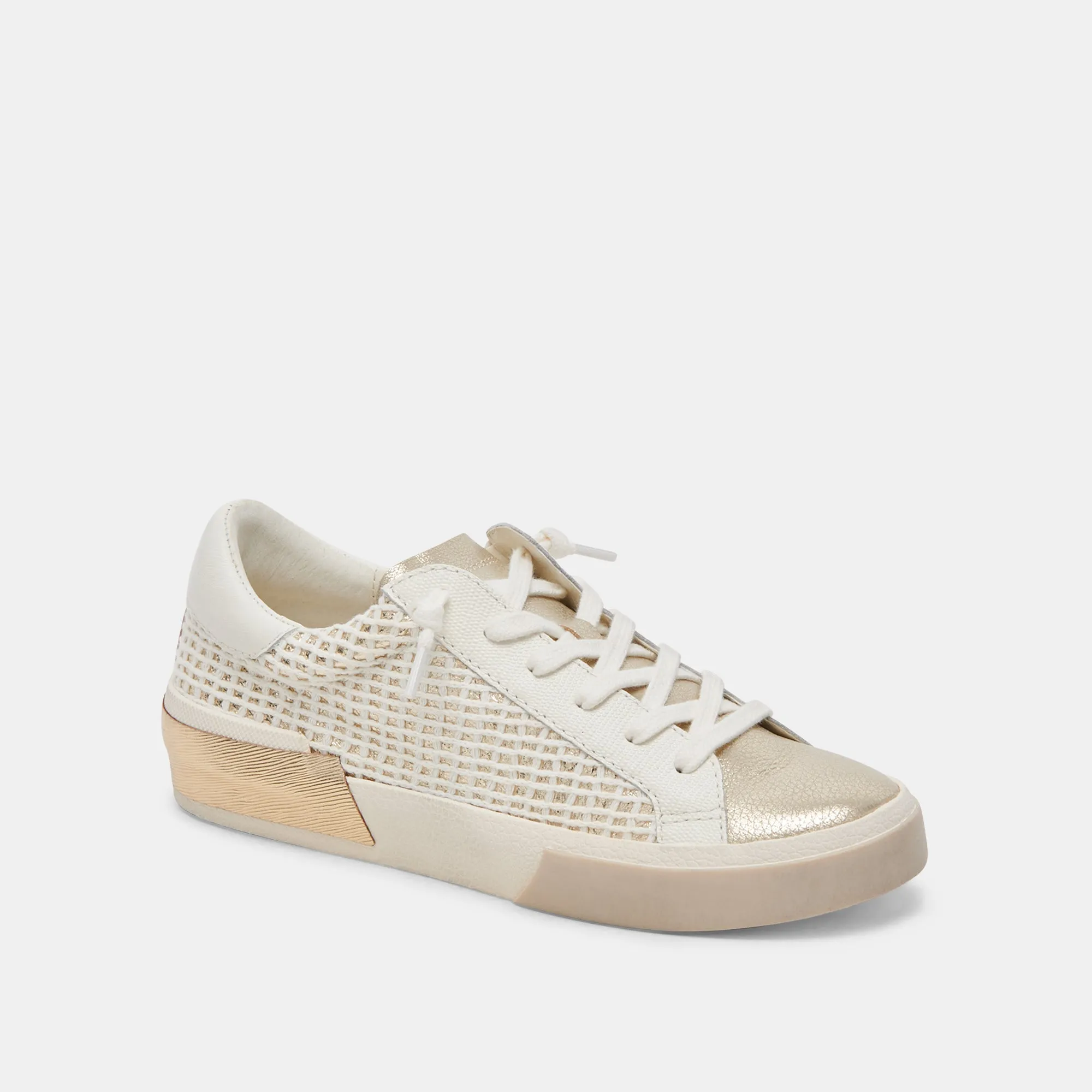 ZINA SNEAKERS BONE GOLD WOVEN - re:vita sold by Dolce Vita product image thumbnail 3