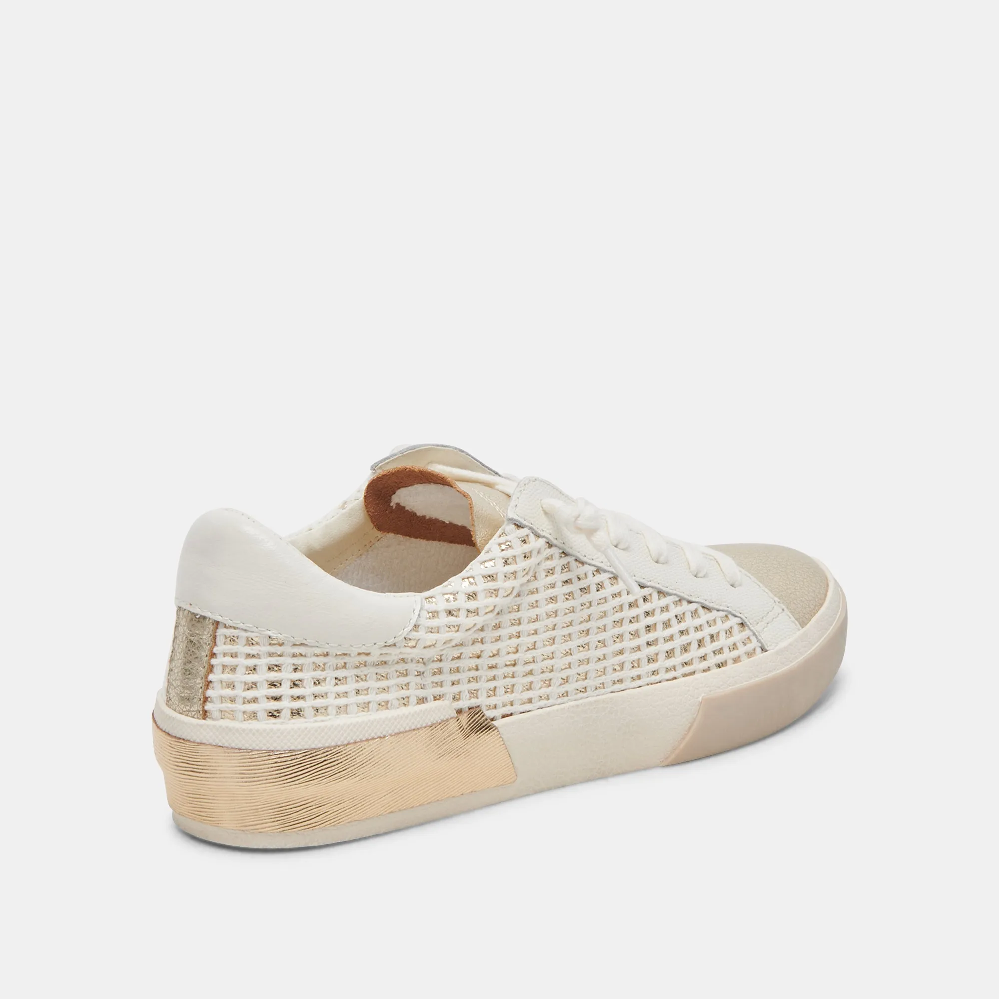 ZINA SNEAKERS BONE GOLD WOVEN - re:vita sold by Dolce Vita product image thumbnail 4