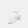 YSABEL PEARL HEELS TRUE WHITE SATIN sold by Dolce Vita