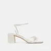 YSABEL PEARL HEELS TRUE WHITE SATIN sold by Dolce Vita