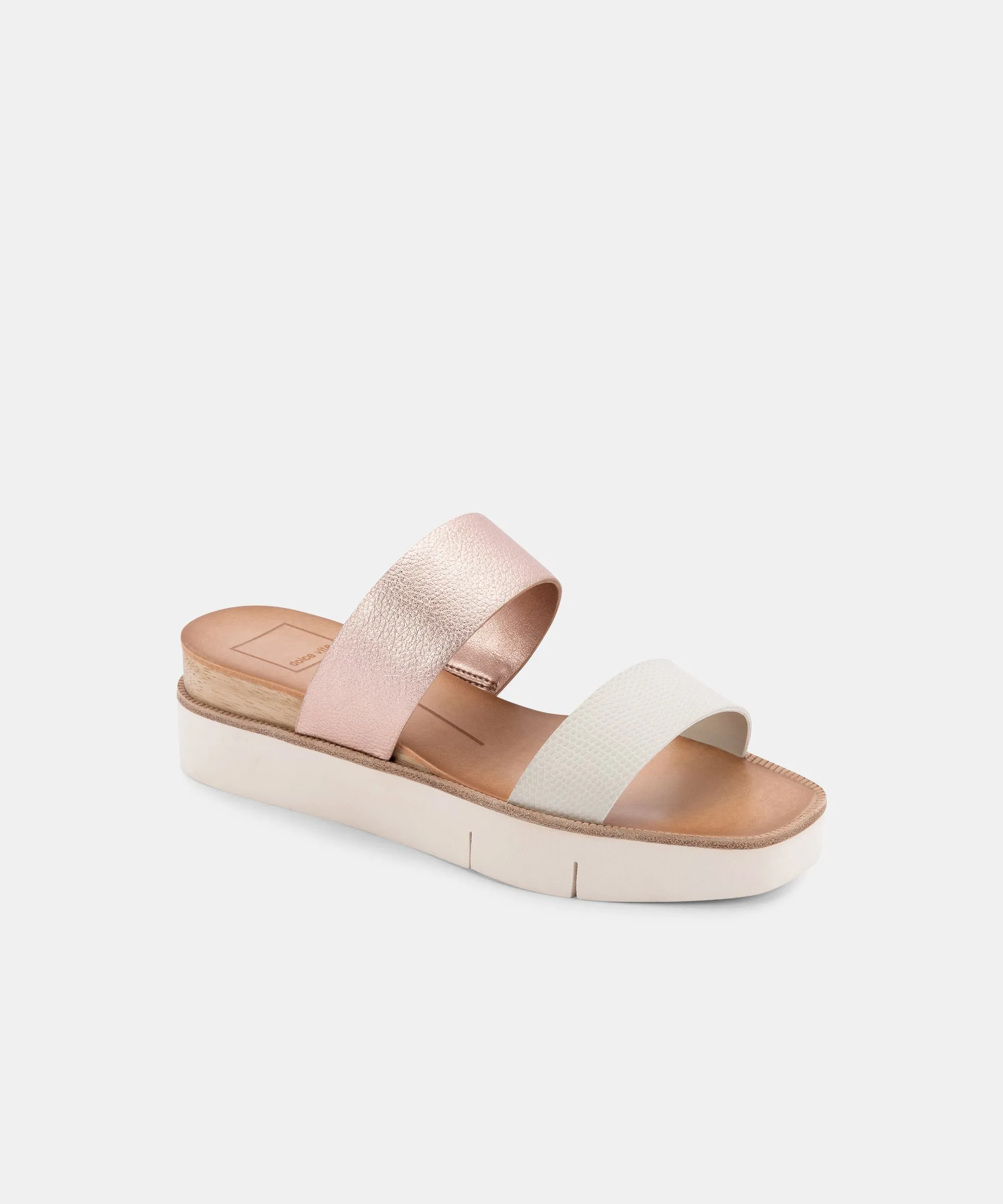 PARNI SANDALS IN ROSE GOLD MULTI EMBOSSED LEATHER - re:vita sold by Dolce Vita product image thumbnail 2