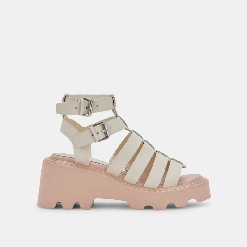 GALORE SANDALS IN IVORY LEATHER - re:vita sold by Dolce Vita