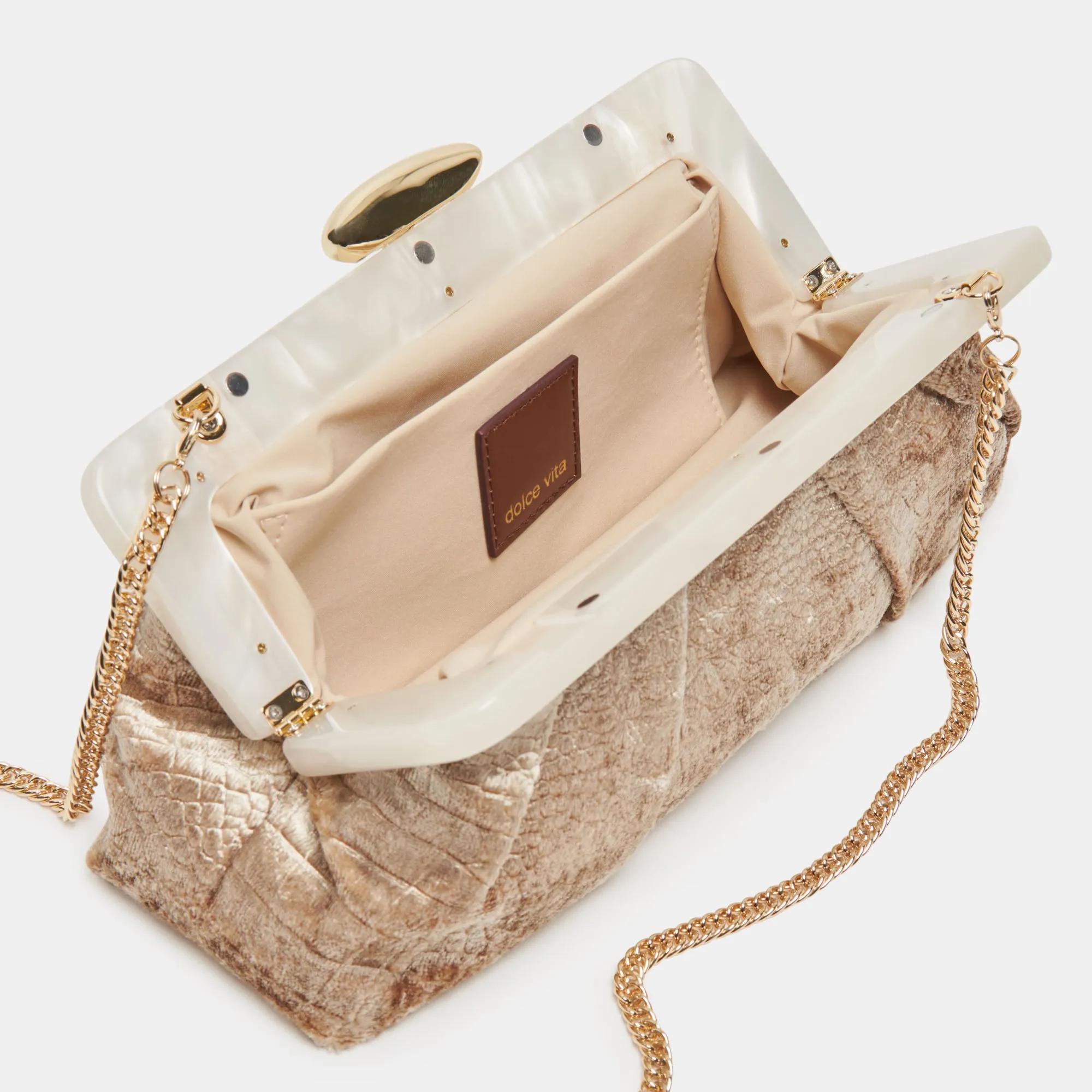 DANNY CLUTCH TAUPE VELVET sold by Dolce Vita product image thumbnail 3