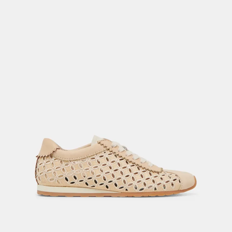 DANIE EYELET PERF SNEAKERS LT NATURAL RAFFIA sold by Dolce Vita