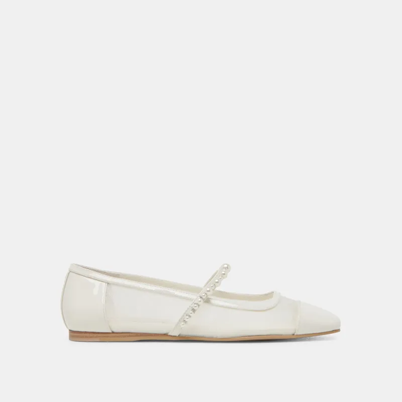 ROLLIN PEARL BALLET FLATS WHITE MESH sold by Dolce Vita