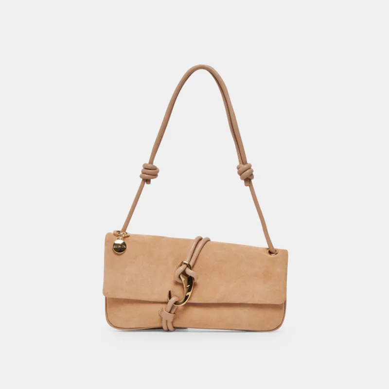 ALICE SHOULDER BAG BEIGE SUEDE sold by Dolce Vita