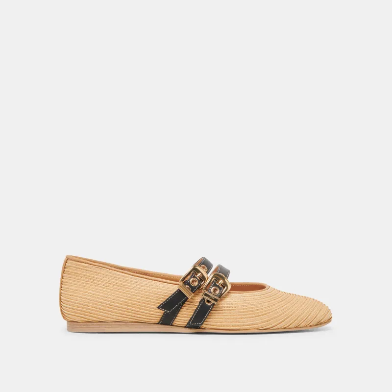 BAYLEE BALLET FLATS NATURAL RAFFIA sold by Dolce Vita