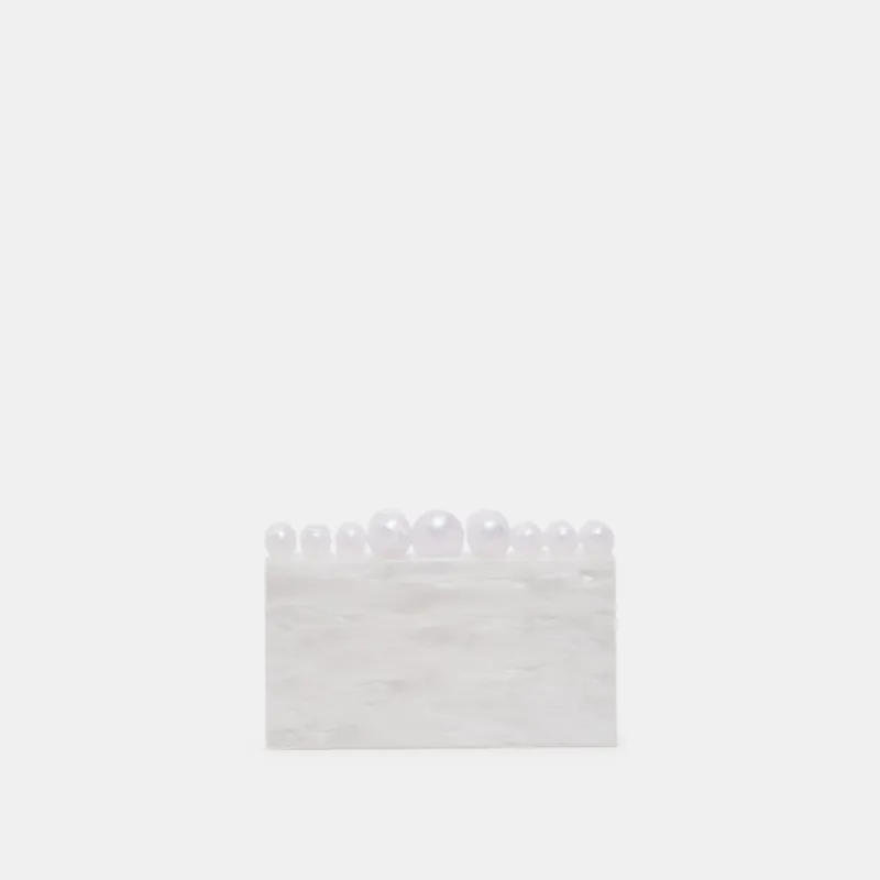 GERRY CLUTCH WHITE PEARL ACRYLIC made by Dolce Vita