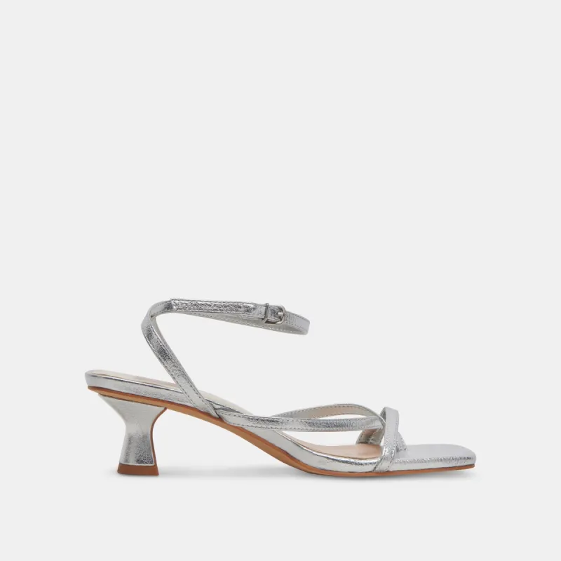 BAYLOR HEELS SILVER METALLIC LEATHER - re:vita sold by Dolce Vita