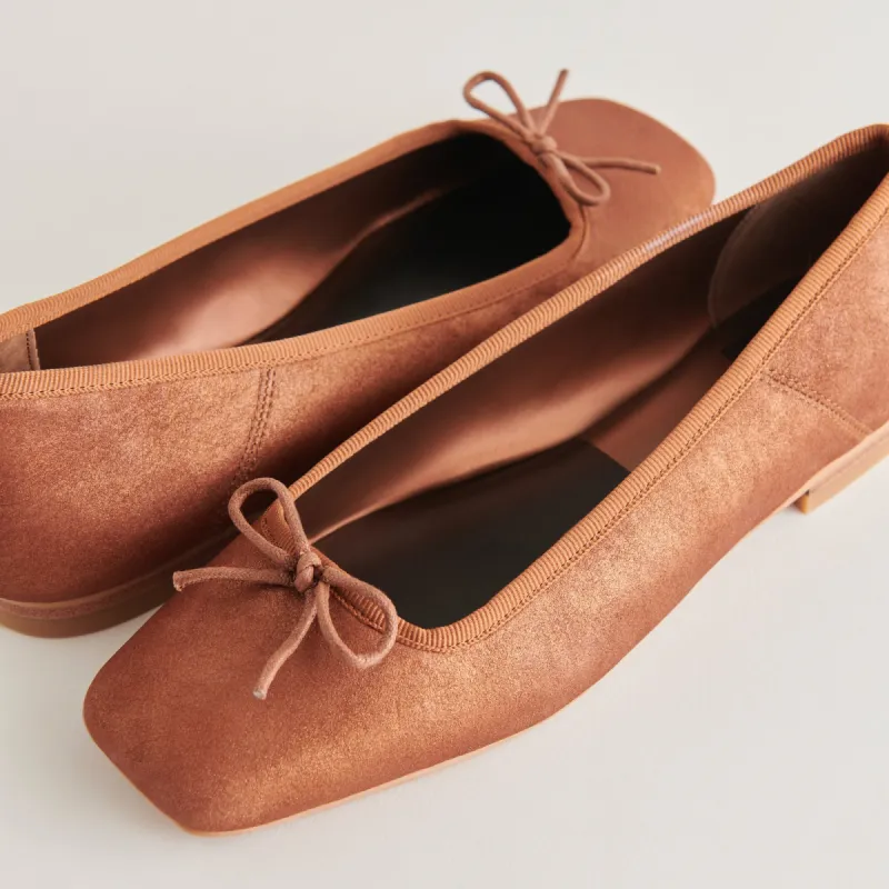 ANISA BALLET FLATS COPPER METALLIC SUEDE - re:vita sold by Dolce Vita