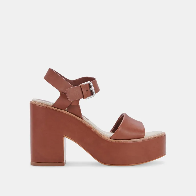 ELLY HEELS DK BROWN LEATHER - re:vita sold by Dolce Vita