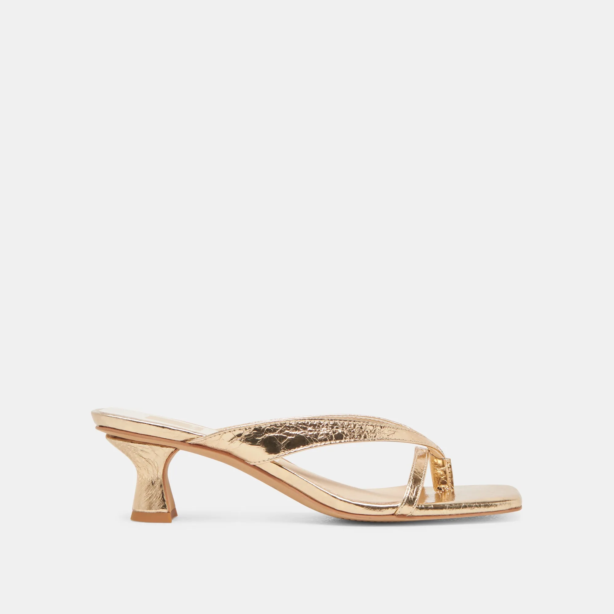BREVEL HEELS GOLD DISTRESSED LEATHER sold by Dolce Vita