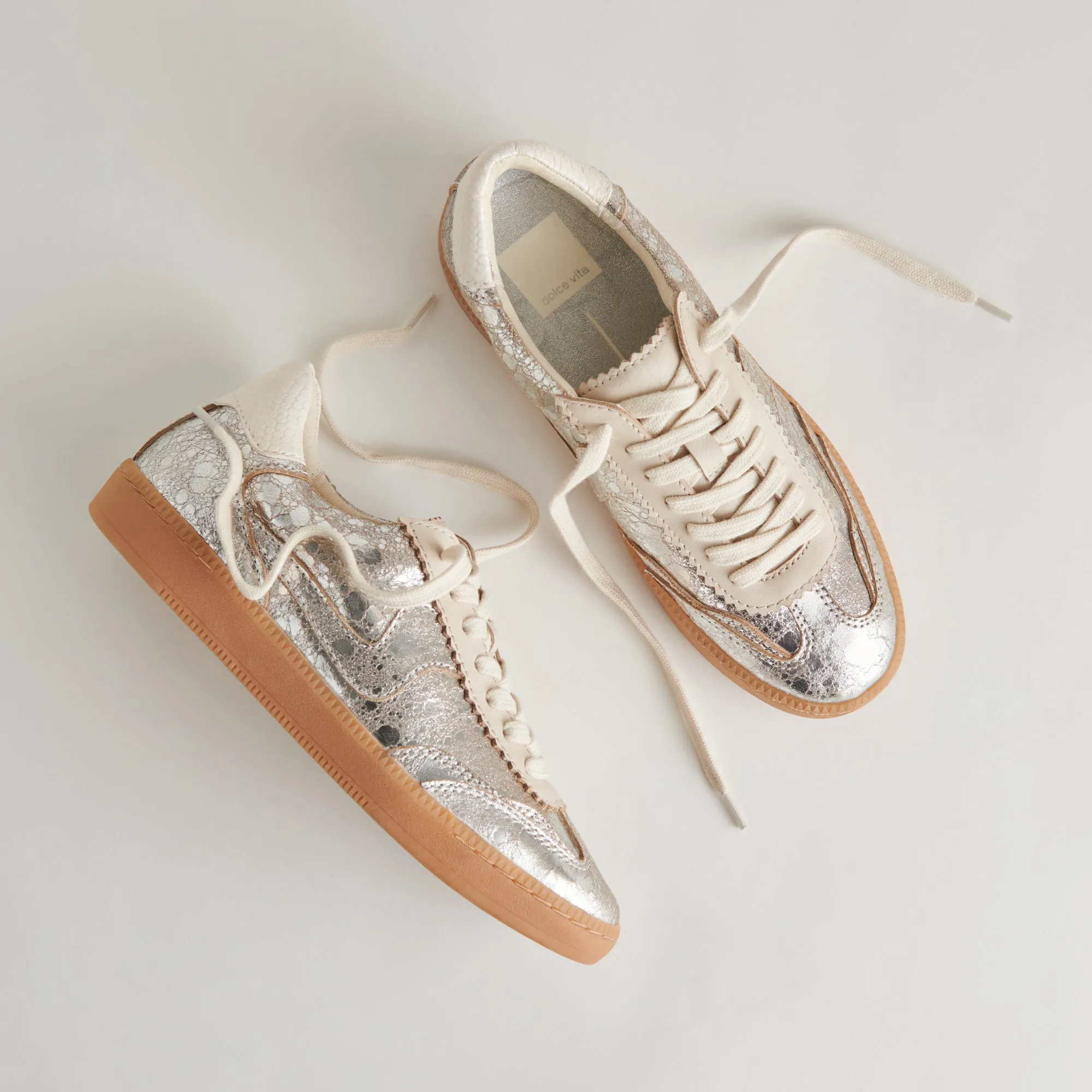 NOTICE SNEAKERS SILVER DISTRESSED LEATHER - re:vita sold by Dolce Vita product image thumbnail 5