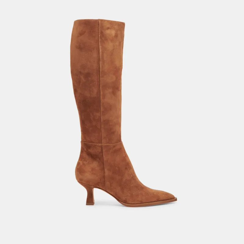 AUGGIE WIDE CALF BOOTS BROWN SUEDE sold by Dolce Vita