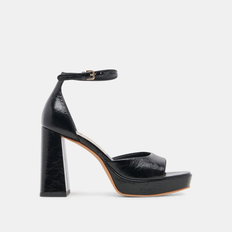 PANDRO HEELS MIDNIGHT CRINKLE PATENT sold by Dolce Vita