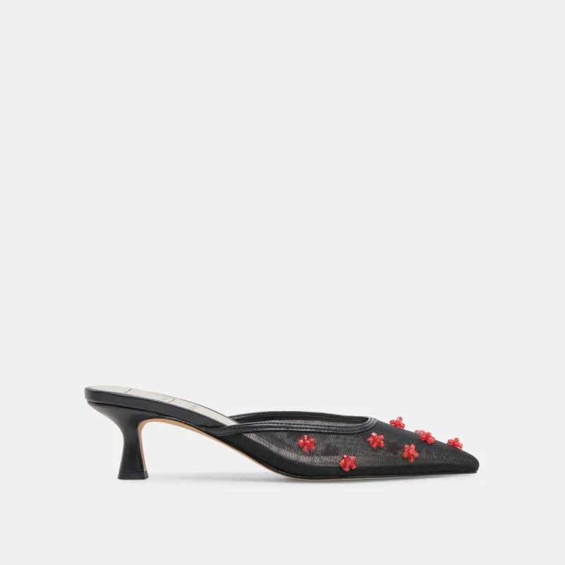 CLAIRE HEELS BLACK RED MESH sold by Dolce Vita