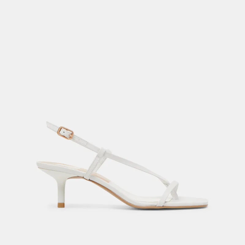 LAURY HEELS TRUE WHITE LEATHER sold by Dolce Vita