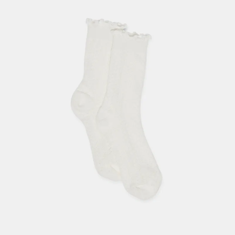 POINTELLE SOCKS WHITE sold by Dolce Vita