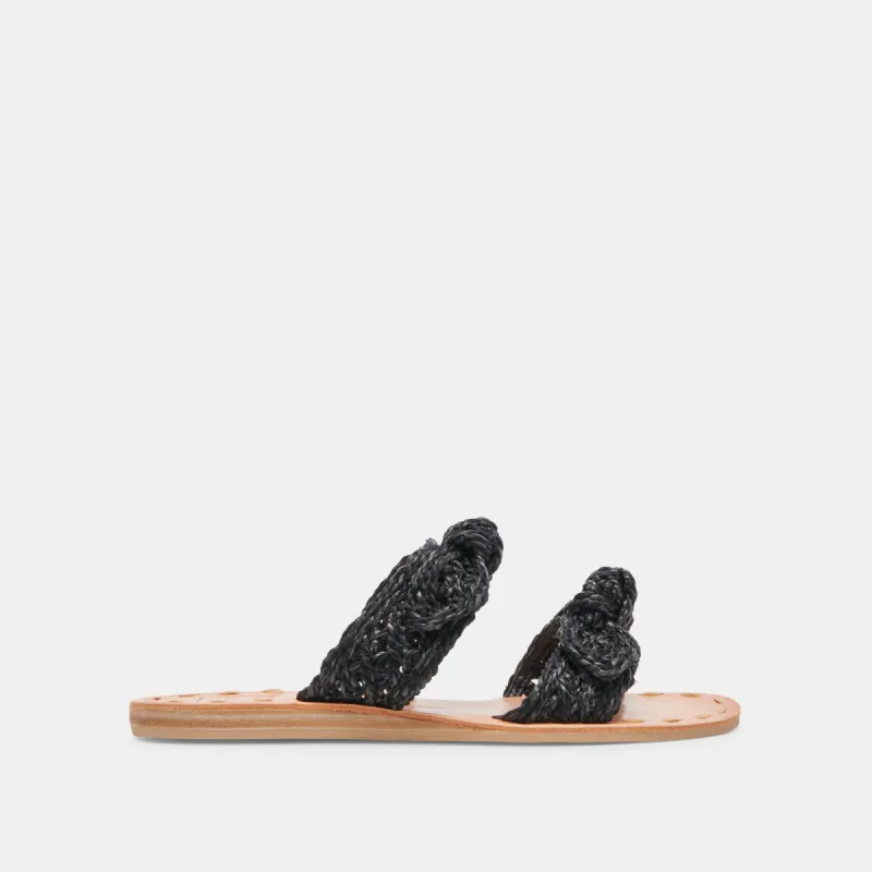 DINAH SANDALS ONYX RAFFIA sold by Dolce Vita