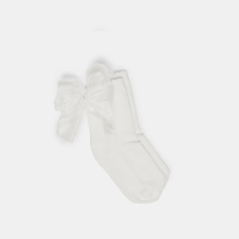 BOW CREW SOCKS WHITE sold by Dolce Vita