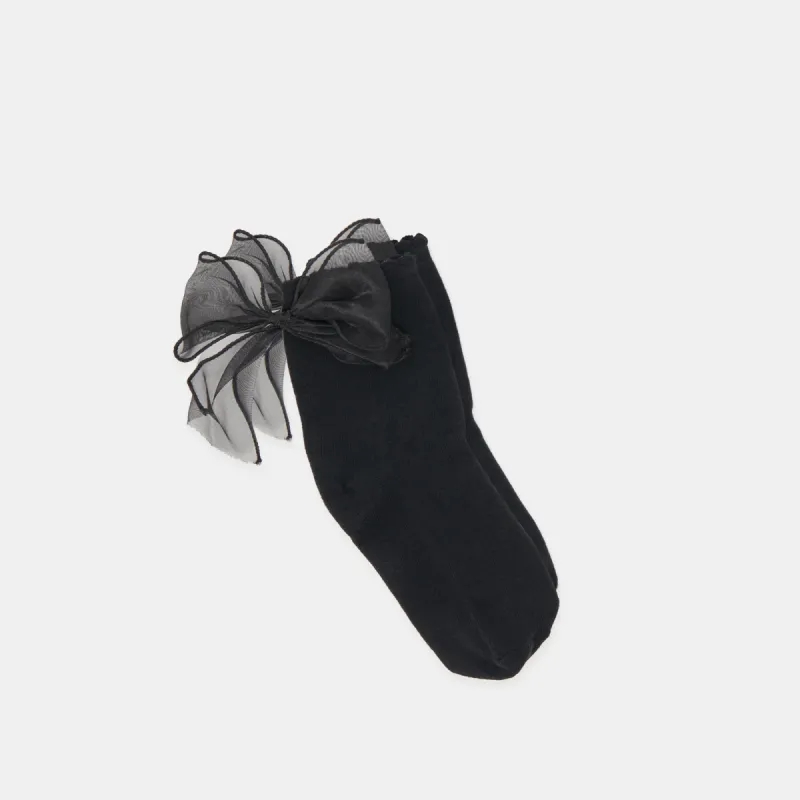 BOW CREW SOCKS BLACK sold by Dolce Vita